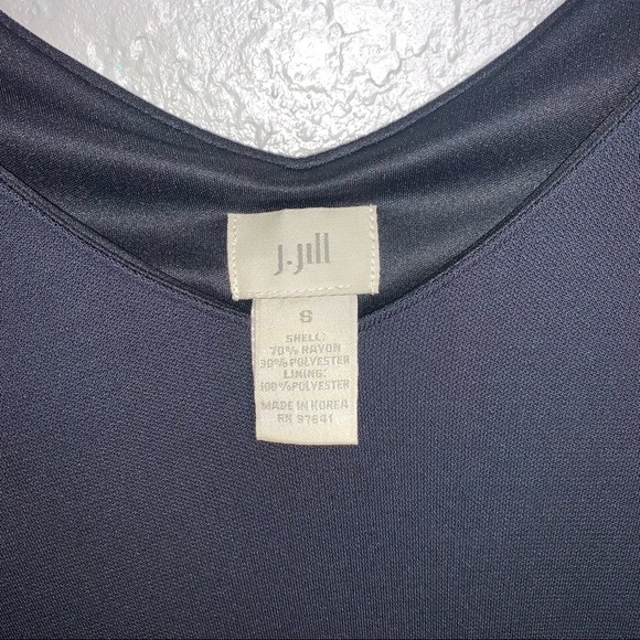 J.Jill Long Maxi Black Dress W/ Ruffle Hem Detail - Picture 4 of 7